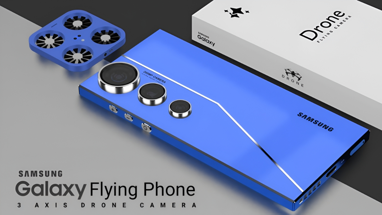 Samsung Flying Phone: smartphone con dron de 3 ejes para fotos aéreas y tecnología futurista